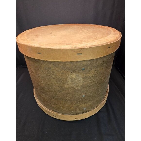 Large Primitive Vintage Wooden Cheese Box with Lid Country Rustic Decor - Picture 1 of 12